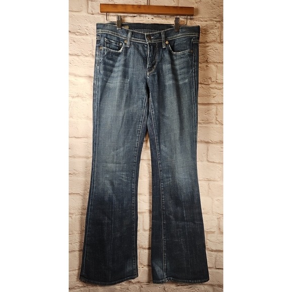 Citizens Of Humanity Ingrid #002 Blue Jeans Low Waist Flair Size 28 Stretch EUC - Picture 1 of 11